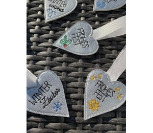 Stickserie ITH - Anhänger Weihnachtsherzen